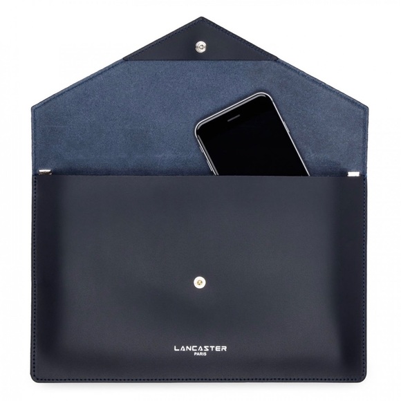 NWT Made in France Leather Crossbody Clutch Navy - Picture 5 of 13